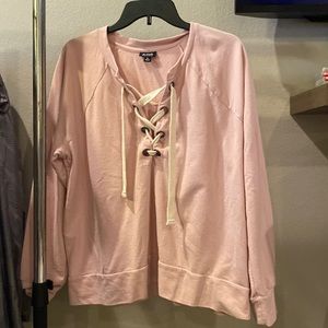 Womens pink pullover, size XL